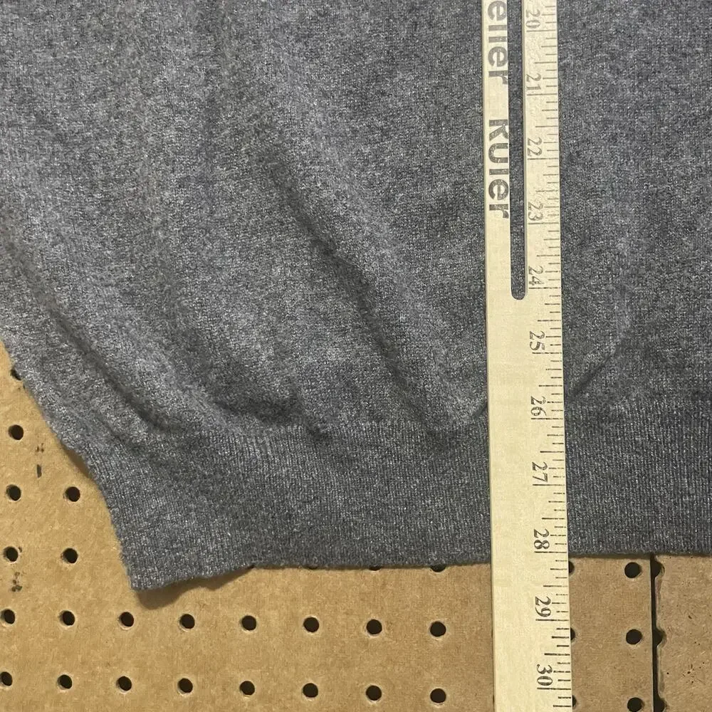NWT Forte Sweater Mens XL Dark Gray Pure Cashmere V Neck Knit Jumper